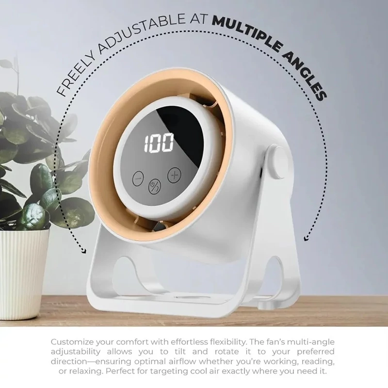 پنکه رومیزی هوشمند BSon Halo Breeze – فن و چراغ خواب 2 در 1 با نمایشگر دیجیتال
